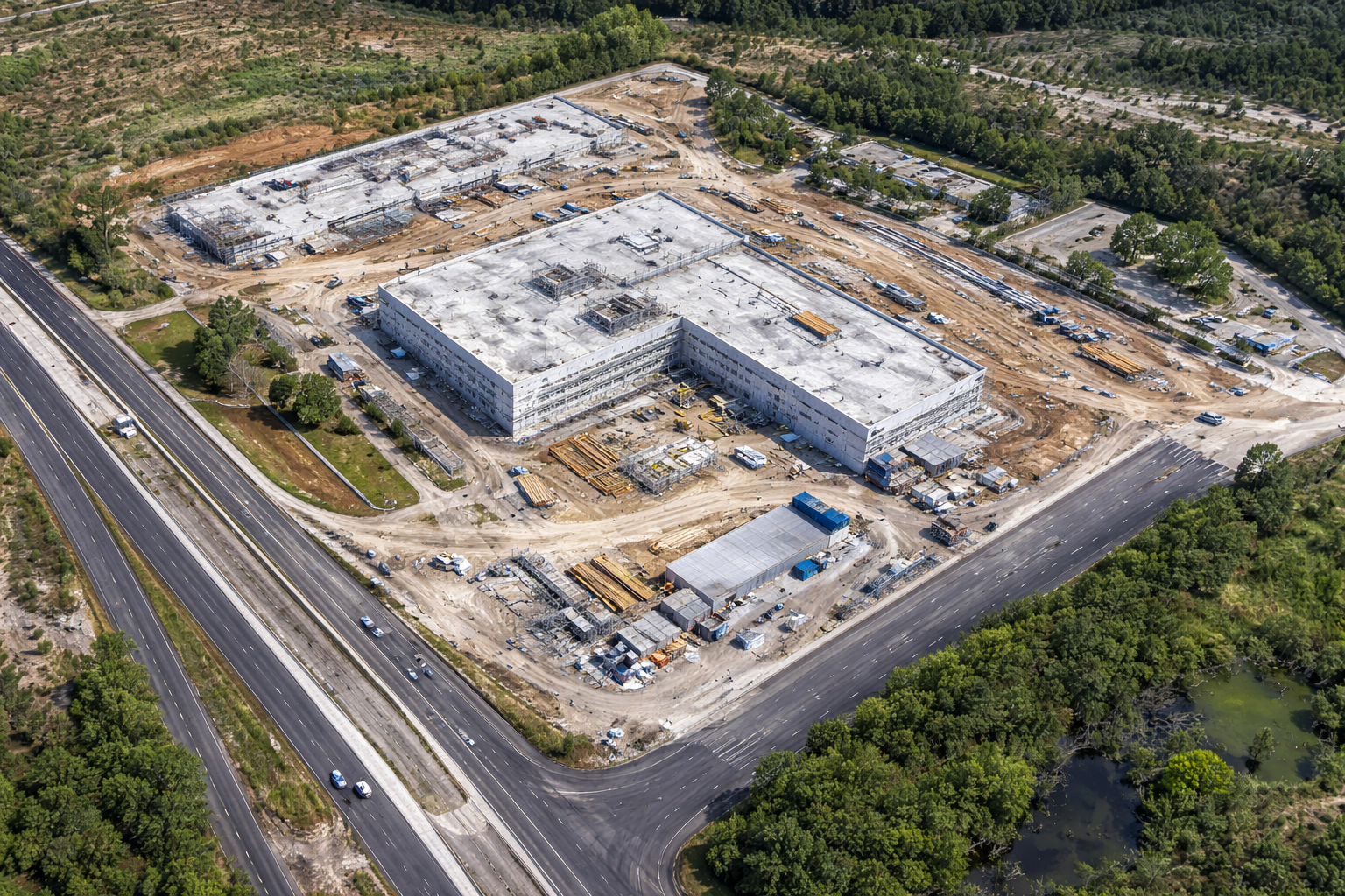 Orthomosaic imagery of construction site